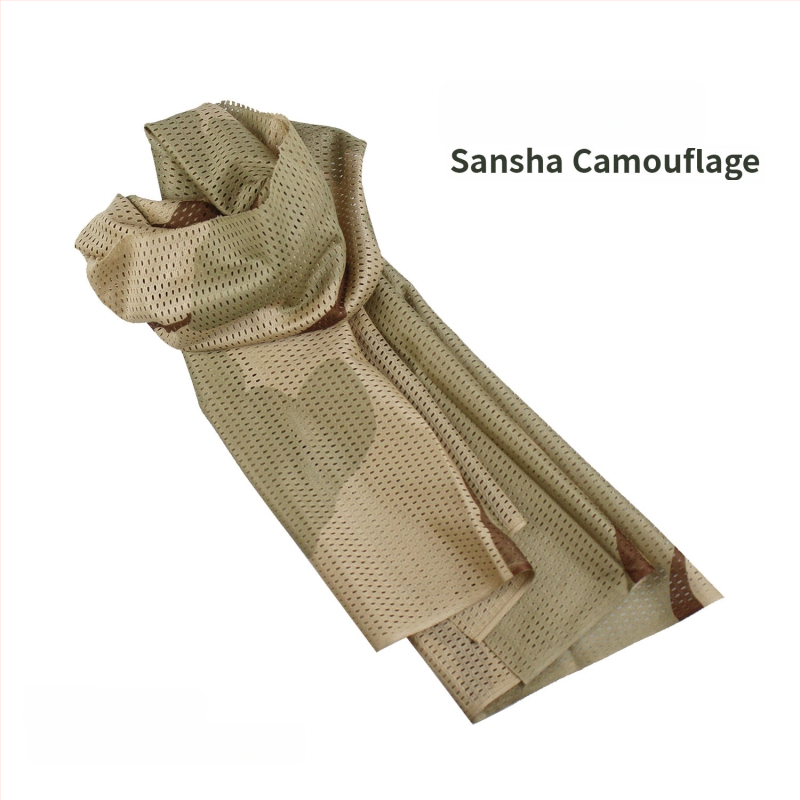 Kamuflāžas tīkla galvas šalle – vēja izturīga, saules aizsardzība; āra sportam, pieaugušajiem, unisex, pārgājieni un riteņbraukšana