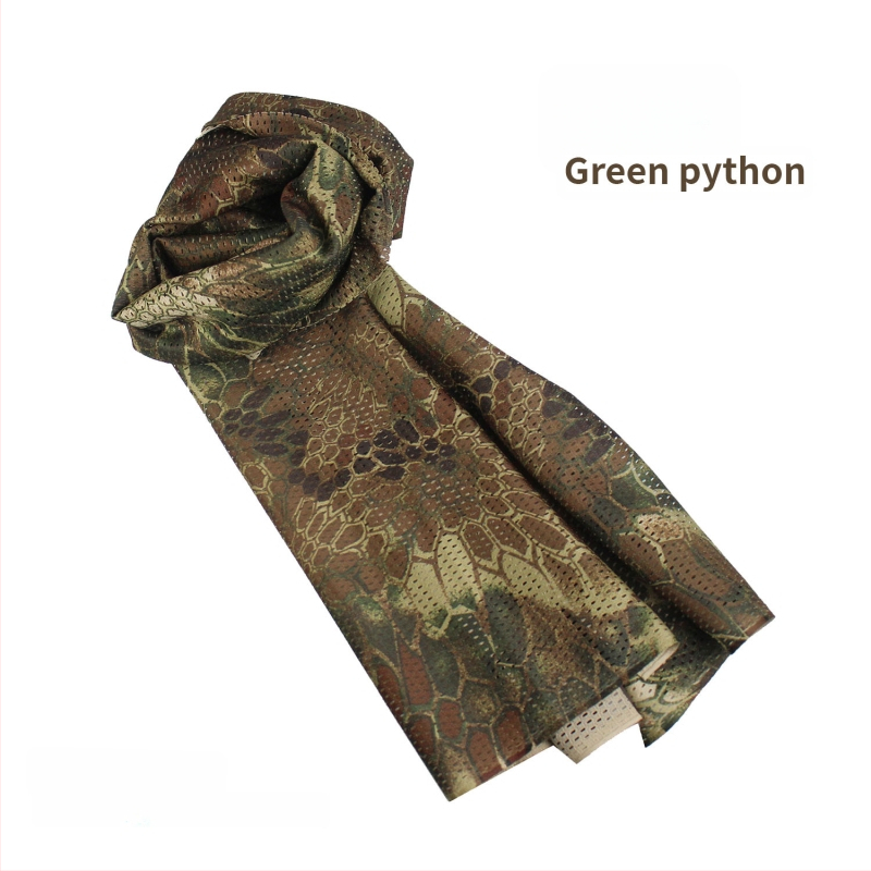 Kamuflāžas tīkla galvas šalle – vēja izturīga, saules aizsardzība; āra sportam, pieaugušajiem, unisex, pārgājieni un riteņbraukšana