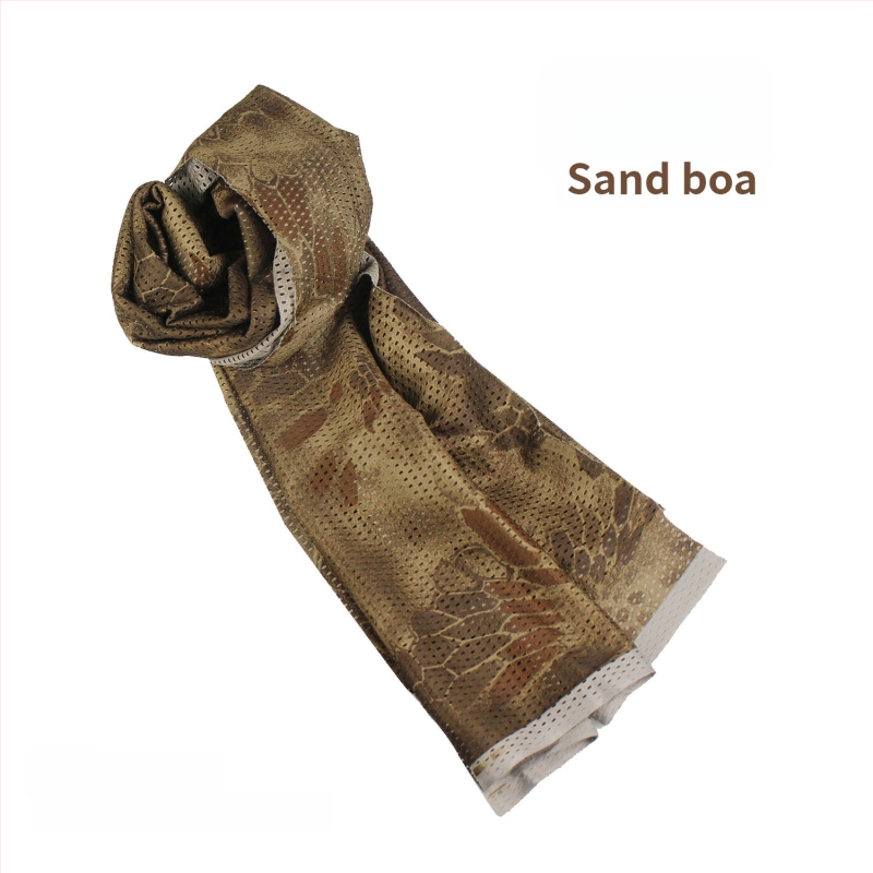 Kamuflāžas tīkla galvas šalle – vēja izturīga, saules aizsardzība; āra sportam, pieaugušajiem, unisex, pārgājieni un riteņbraukšana