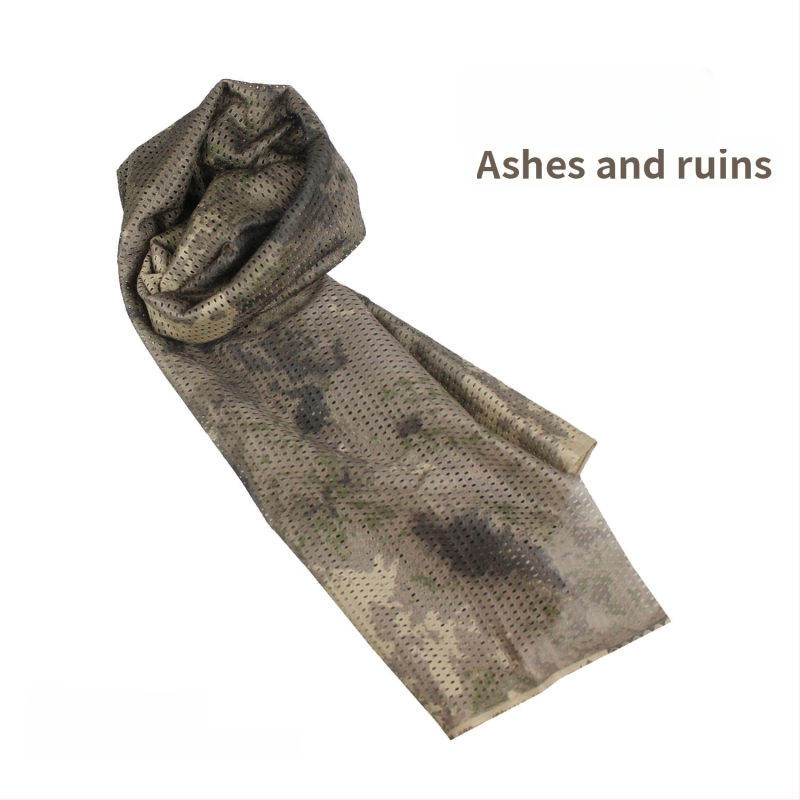 Kamuflāžas tīkla galvas šalle – vēja izturīga, saules aizsardzība; āra sportam, pieaugušajiem, unisex, pārgājieni un riteņbraukšana