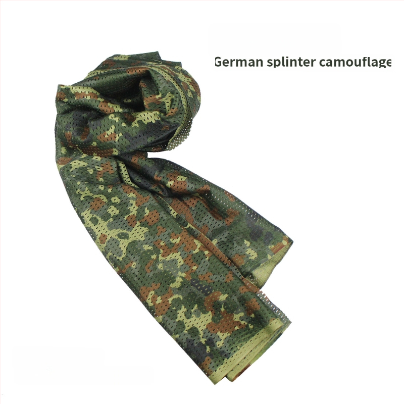 Kamuflāžas tīkla galvas šalle – vēja izturīga, saules aizsardzība; āra sportam, pieaugušajiem, unisex, pārgājieni un riteņbraukšana