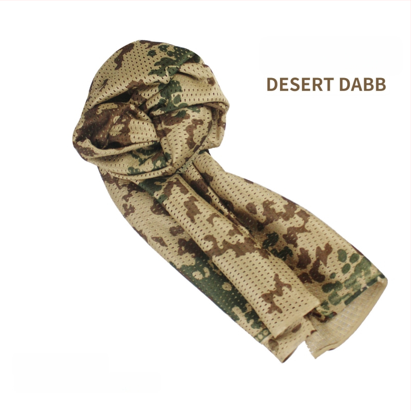 Kamuflāžas tīkla galvas šalle – vēja izturīga, saules aizsardzība; āra sportam, pieaugušajiem, unisex, pārgājieni un riteņbraukšana