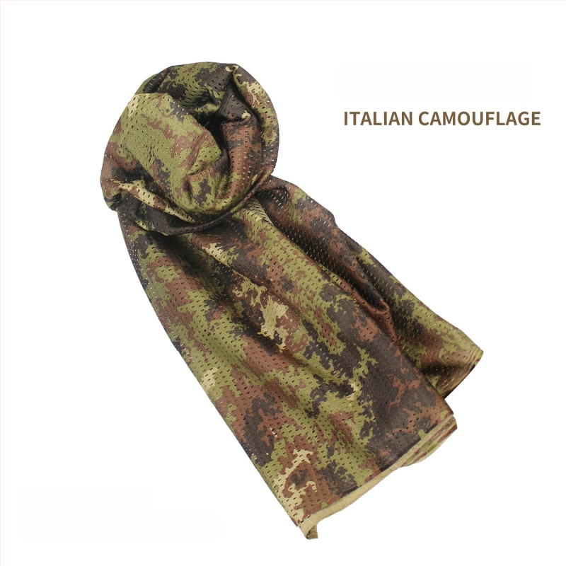 Kamuflāžas tīkla galvas šalle – vēja izturīga, saules aizsardzība; āra sportam, pieaugušajiem, unisex, pārgājieni un riteņbraukšana