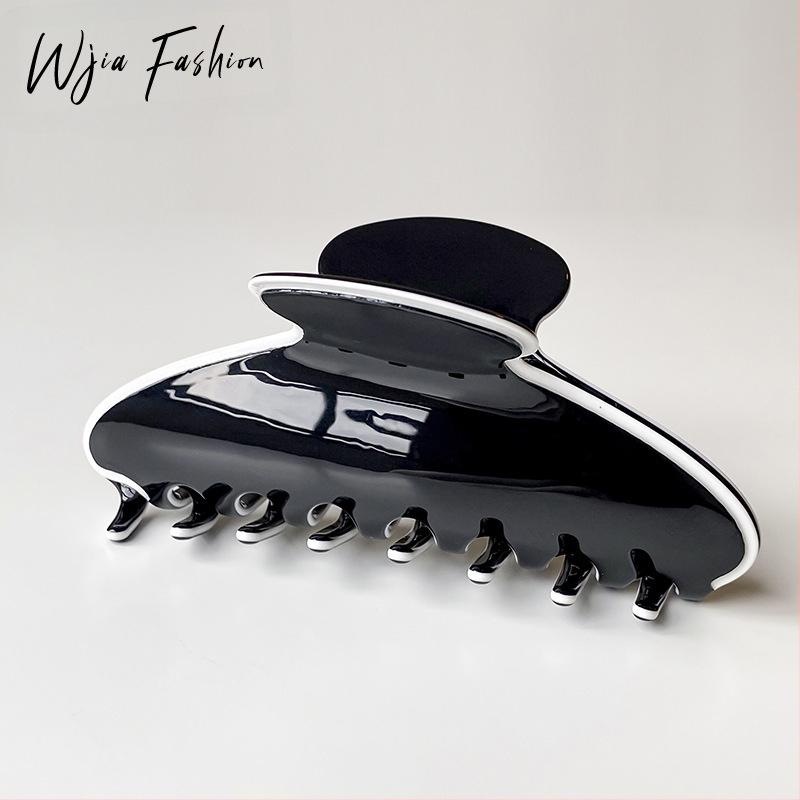 Wajia френски стил, есенно-зимна удебелена ацетатна щипка за коса за жени, клип за висока опашка и акула клип, ръчна изработка, Yiwu