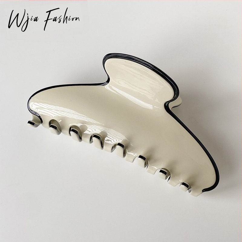 Wajia френски стил, есенно-зимна удебелена ацетатна щипка за коса за жени, клип за висока опашка и акула клип, ръчна изработка, Yiwu