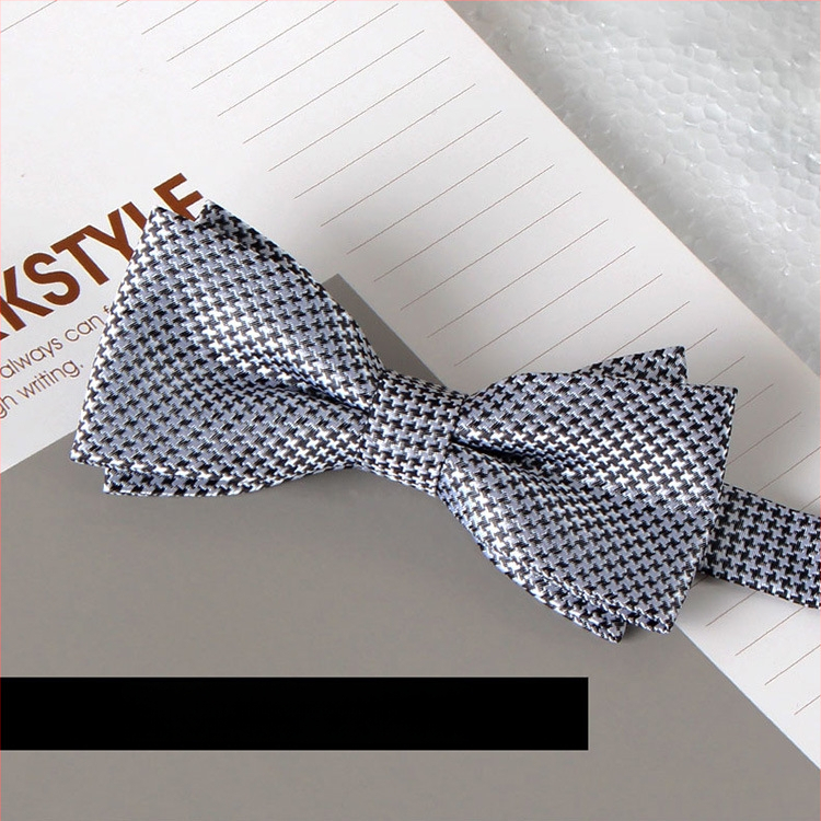 Dvostruka leptir-mašna – jacquard, poliester, monokromatska, unisex