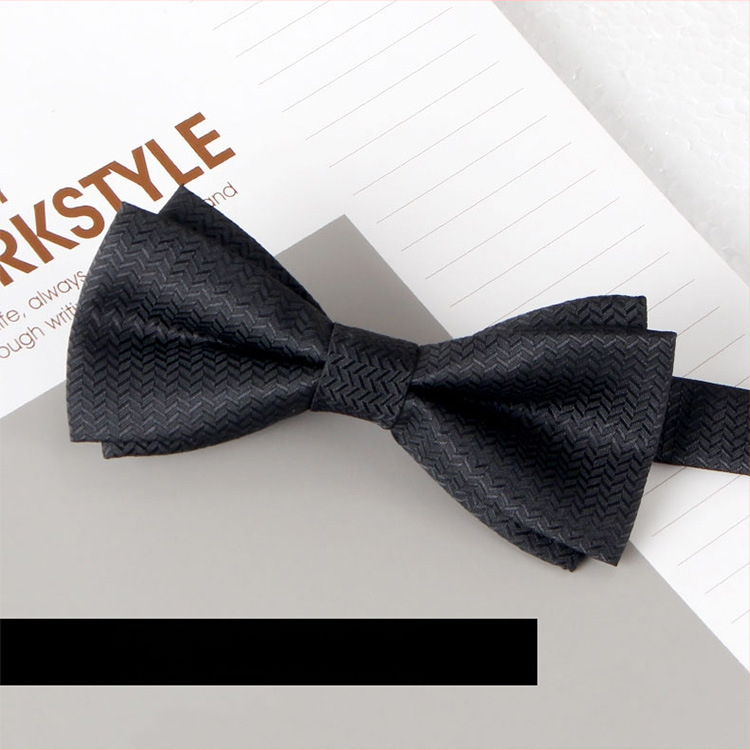 Dvostruka leptir-mašna – jacquard, poliester, monokromatska, unisex