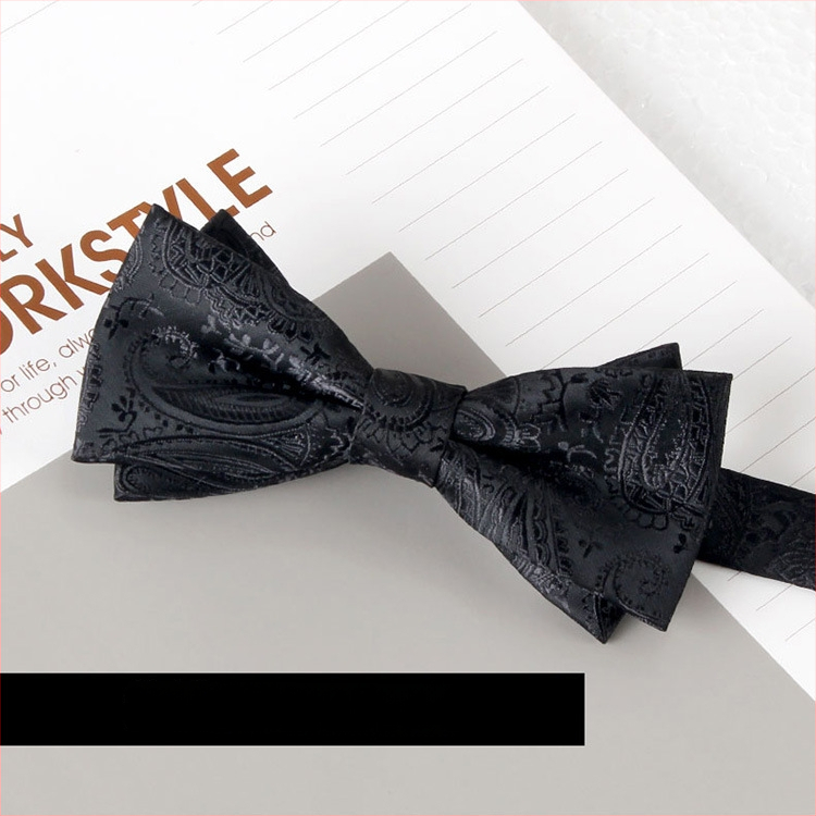 Dvostruka leptir-mašna – jacquard, poliester, monokromatska, unisex