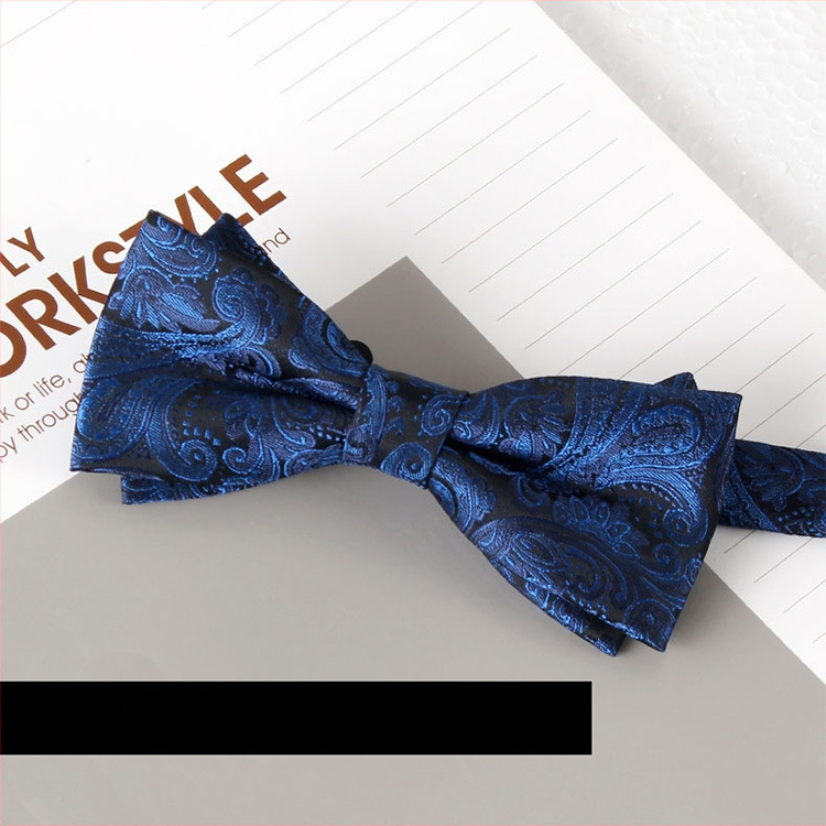 Dvostruka leptir-mašna – jacquard, poliester, monokromatska, unisex