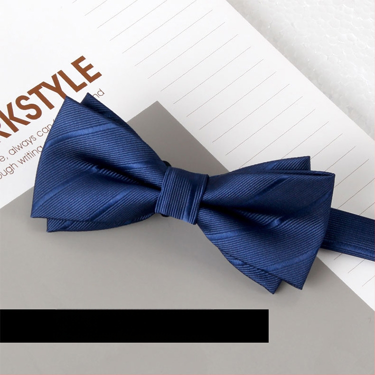 Dvostruka leptir-mašna – jacquard, poliester, monokromatska, unisex