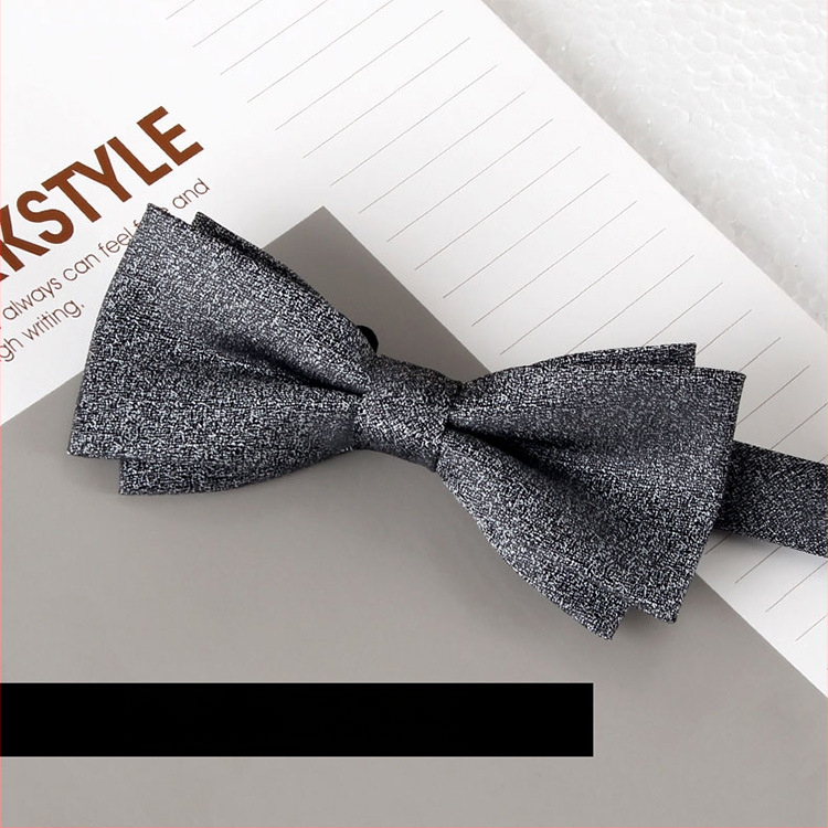 Dvostruka leptir-mašna – jacquard, poliester, monokromatska, unisex