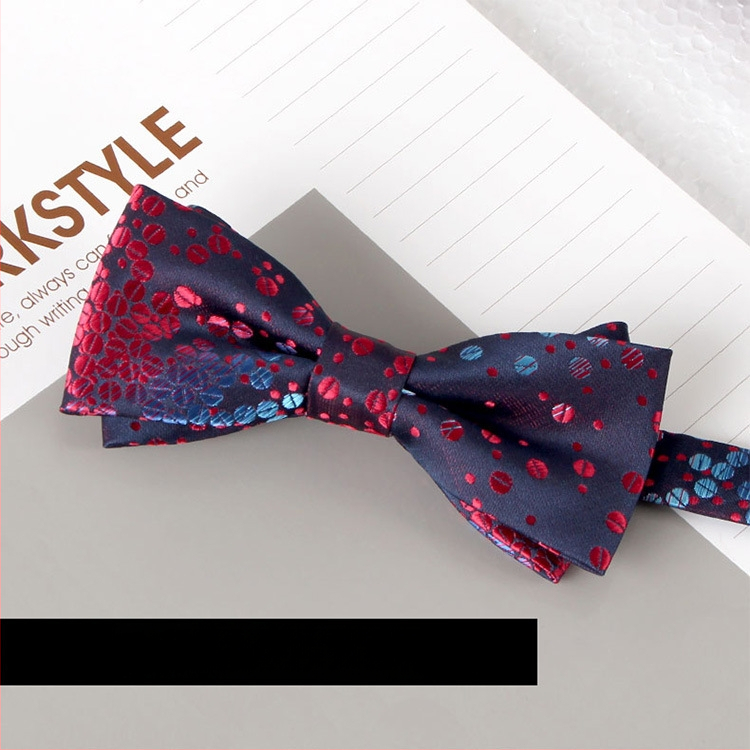 Dvostruka leptir-mašna – jacquard, poliester, monokromatska, unisex