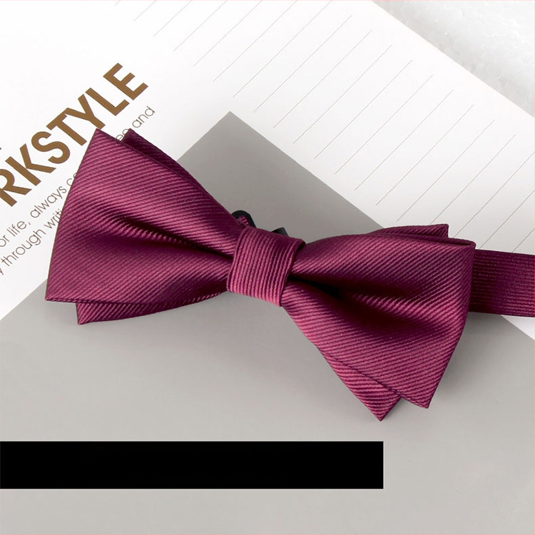 Dvostruka leptir-mašna – jacquard, poliester, monokromatska, unisex
