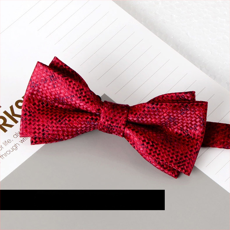 Dvostruka leptir-mašna – jacquard, poliester, monokromatska, unisex