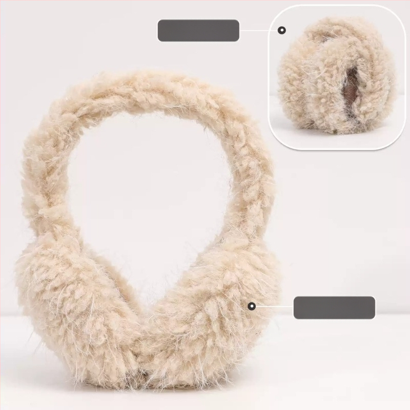 Pliša ausu aizsargi ar galvas lentu ziemai – siltums ārā, monohromatisks raksts, mākslīgās lapsas kažokādas akcenti