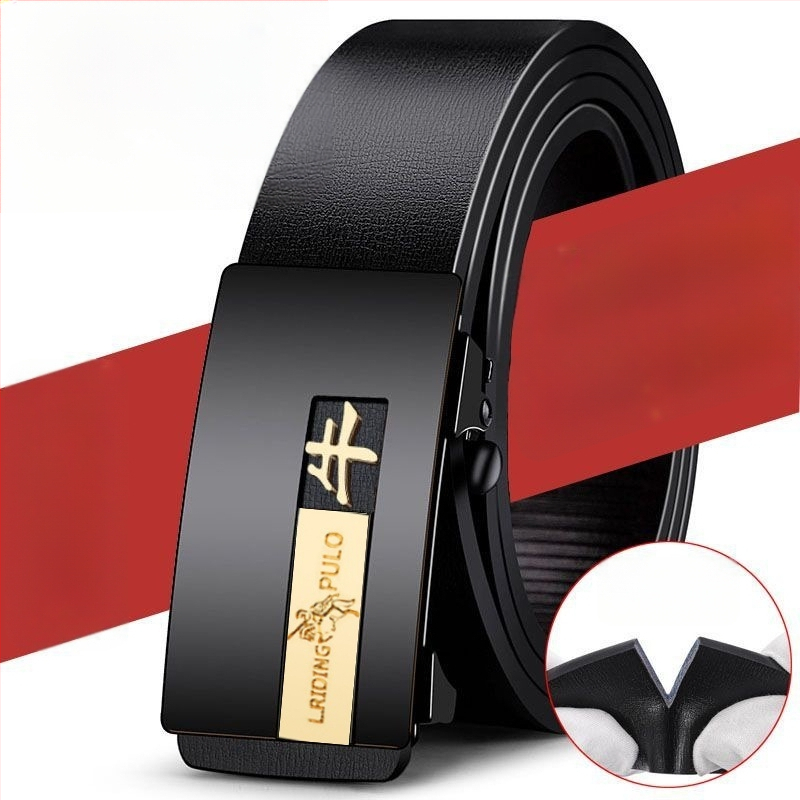 Centură pentru bărbați din piele naturală, cu două straturi de piele de vită, cataramă automată, design zodiacal, lățime 2-4 cm