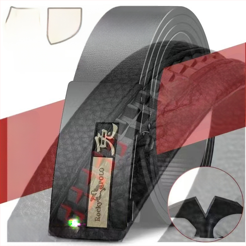 Centură pentru bărbați din piele naturală, cu două straturi de piele de vită, cataramă automată, design zodiacal, lățime 2-4 cm