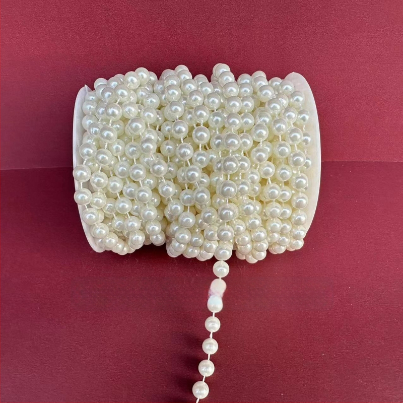 Perlų grandinė vestuvinėms dekoracijoms | plastikiniai/derviniai perlai | elektroplakavimas | Hongsheng prekės ženklas | Pavasaris 2023