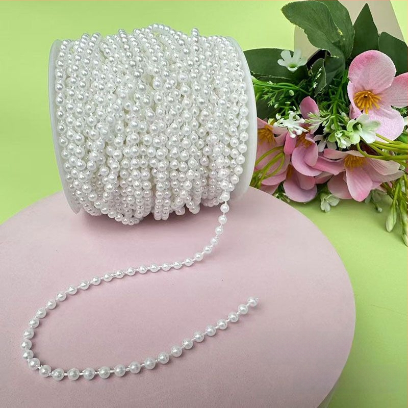 Perlų grandinė vestuvinėms dekoracijoms | plastikiniai/derviniai perlai | elektroplakavimas | Hongsheng prekės ženklas | Pavasaris 2023
