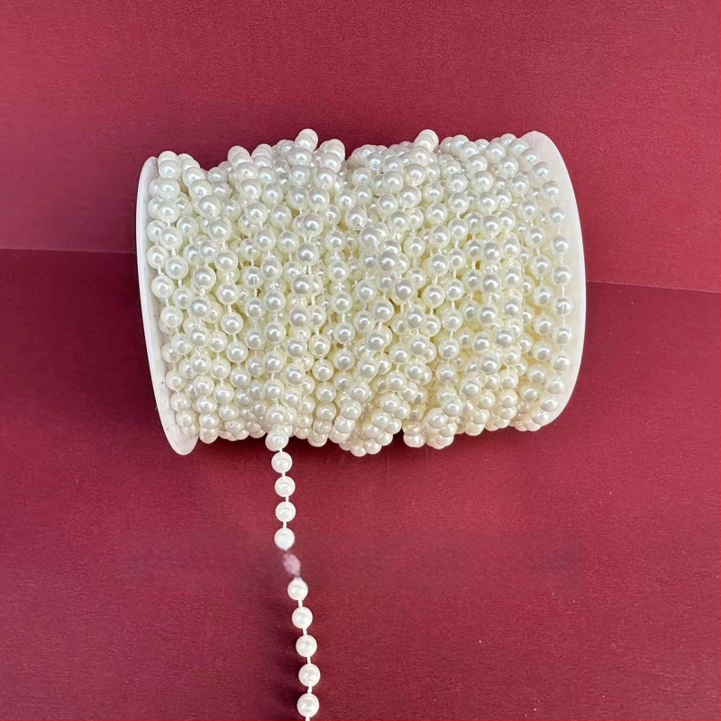 Perlų grandinė vestuvinėms dekoracijoms | plastikiniai/derviniai perlai | elektroplakavimas | Hongsheng prekės ženklas | Pavasaris 2023