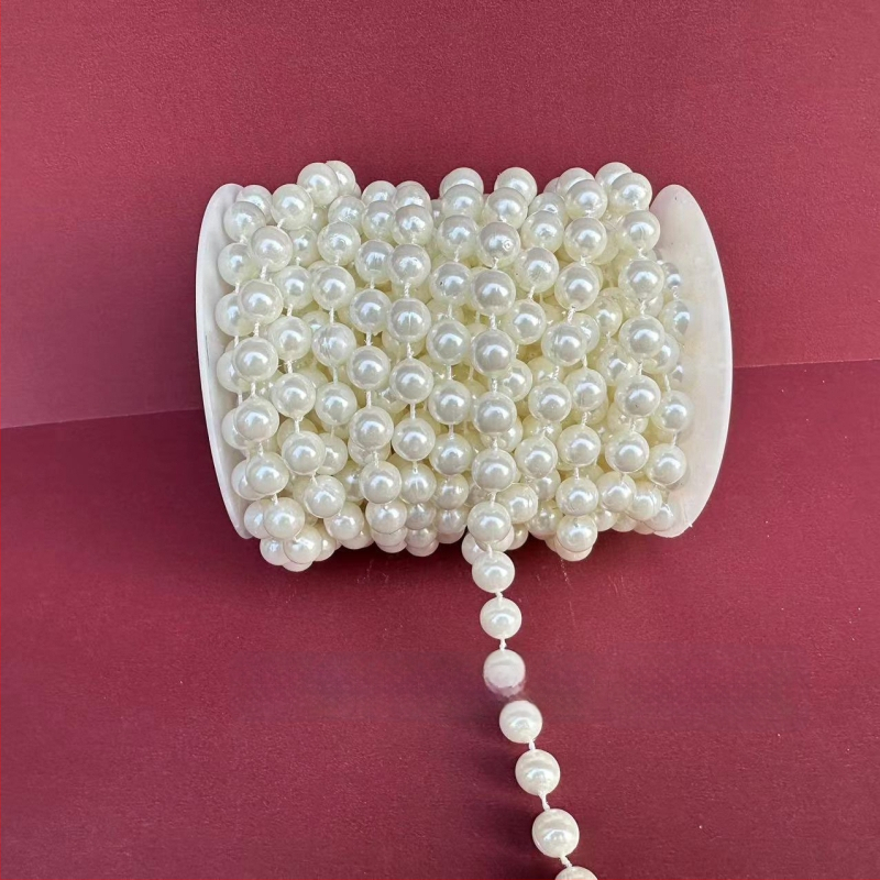 Perlų grandinė vestuvinėms dekoracijoms | plastikiniai/derviniai perlai | elektroplakavimas | Hongsheng prekės ženklas | Pavasaris 2023