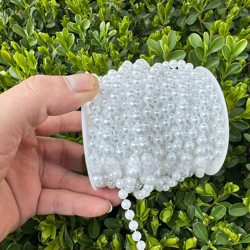 Perlų grandinė vestuvinėms dekoracijoms | plastikiniai/derviniai perlai | elektroplakavimas | Hongsheng prekės ženklas | Pavasaris 2023