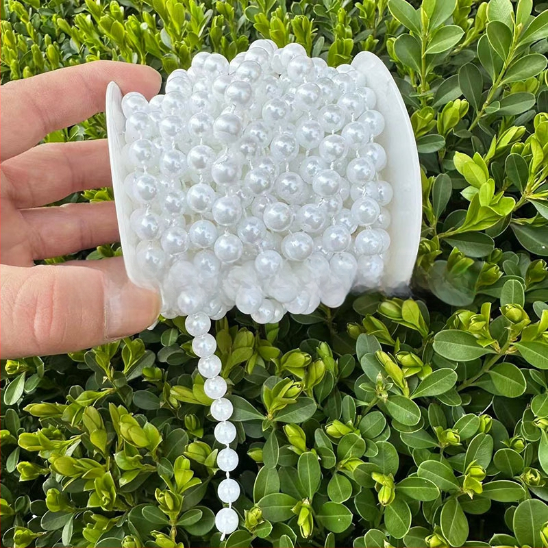 Perlų grandinė vestuvinėms dekoracijoms | plastikiniai/derviniai perlai | elektroplakavimas | Hongsheng prekės ženklas | Pavasaris 2023