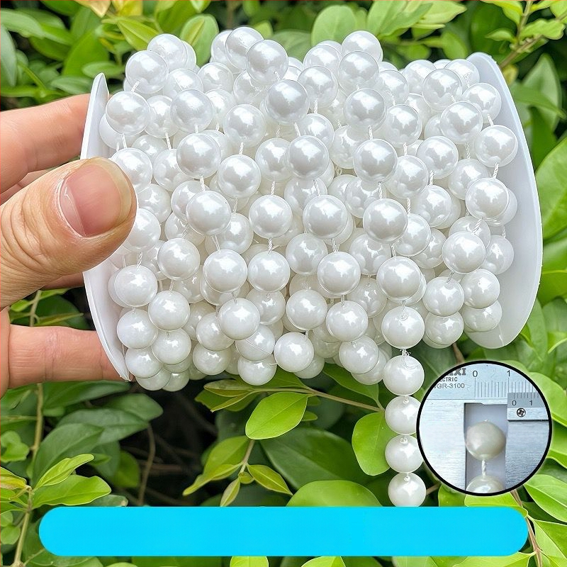 Perlų grandinė vestuvinėms dekoracijoms | plastikiniai/derviniai perlai | elektroplakavimas | Hongsheng prekės ženklas | Pavasaris 2023