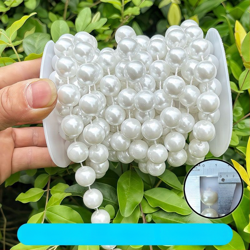 Perlų grandinė vestuvinėms dekoracijoms | plastikiniai/derviniai perlai | elektroplakavimas | Hongsheng prekės ženklas | Pavasaris 2023