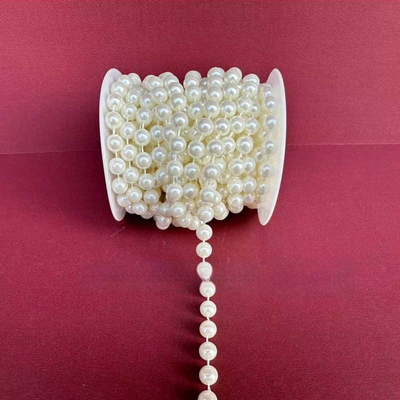 Perlų grandinė vestuvinėms dekoracijoms | plastikiniai/derviniai perlai | elektroplakavimas | Hongsheng prekės ženklas | Pavasaris 2023