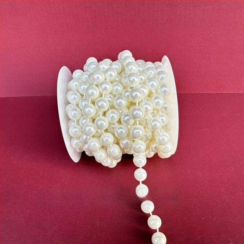 Perlų grandinė vestuvinėms dekoracijoms | plastikiniai/derviniai perlai | elektroplakavimas | Hongsheng prekės ženklas | Pavasaris 2023