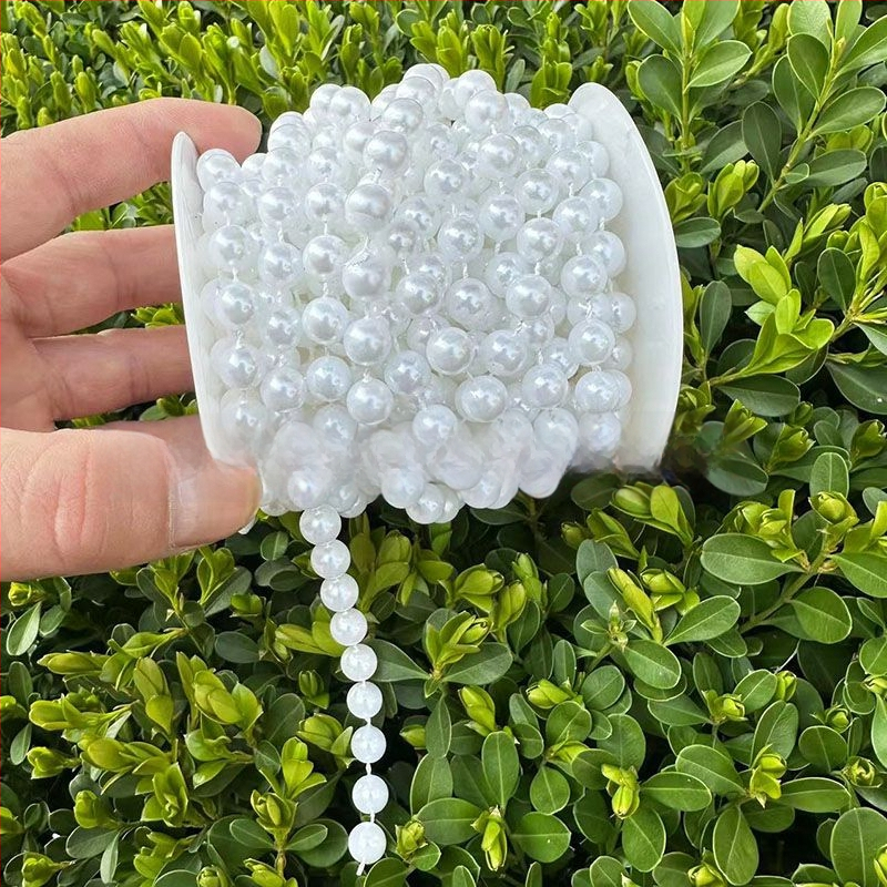 Perlų grandinė vestuvinėms dekoracijoms | plastikiniai/derviniai perlai | elektroplakavimas | Hongsheng prekės ženklas | Pavasaris 2023