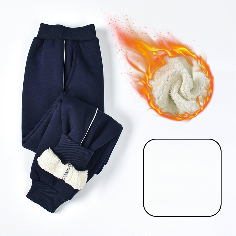 Vaikų mokyklinės kelnės su dryžiais, koledžo stiliaus, medvilnės-poliesterio mišinys, unisex, vidurio juosmens