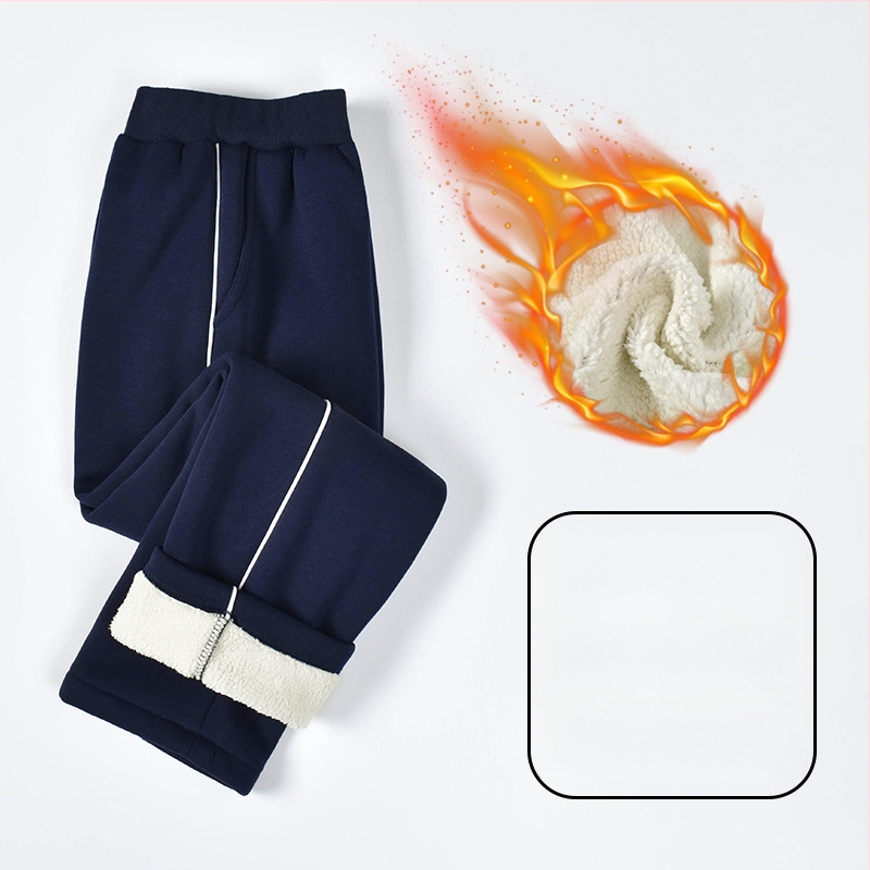 Vaikų mokyklinės kelnės su dryžiais, koledžo stiliaus, medvilnės-poliesterio mišinys, unisex, vidurio juosmens