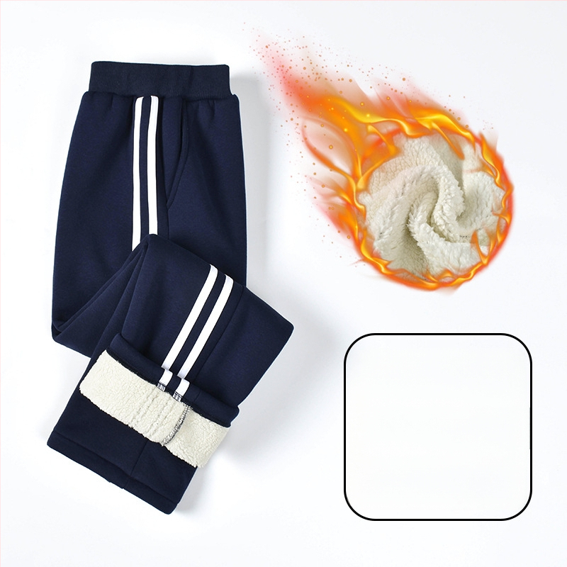 Vaikų mokyklinės kelnės su dryžiais, koledžo stiliaus, medvilnės-poliesterio mišinys, unisex, vidurio juosmens