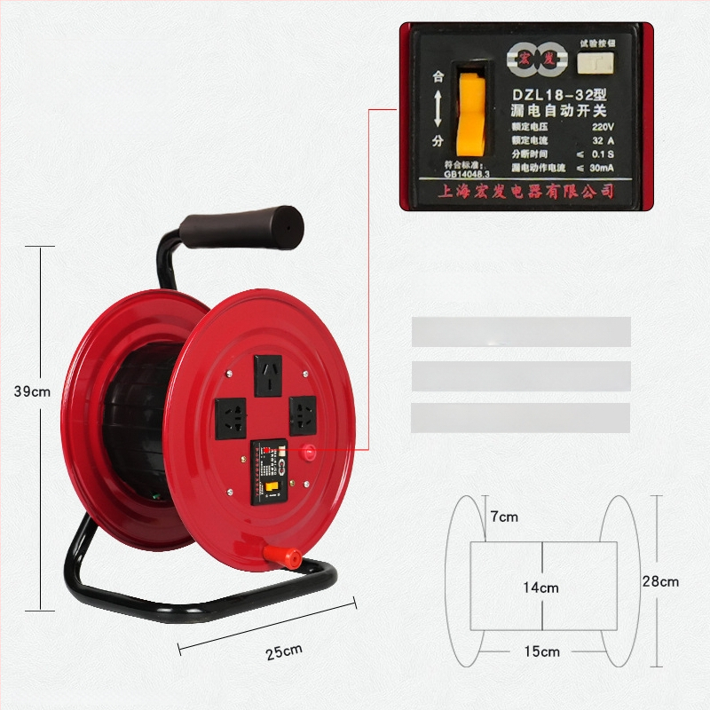 Φορητός κύλινδρος καλωδίου: κενός κύλινδρος, μηχανισμός τύλιξης και κύλινδρος αποθήκευσης