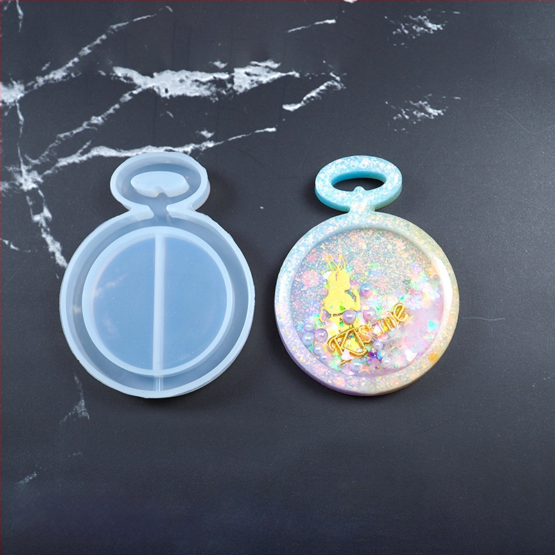 Silicone keychain mold — širdies, žvaigždės, mėnulio ir katės formos UV derva DIY papuošalams