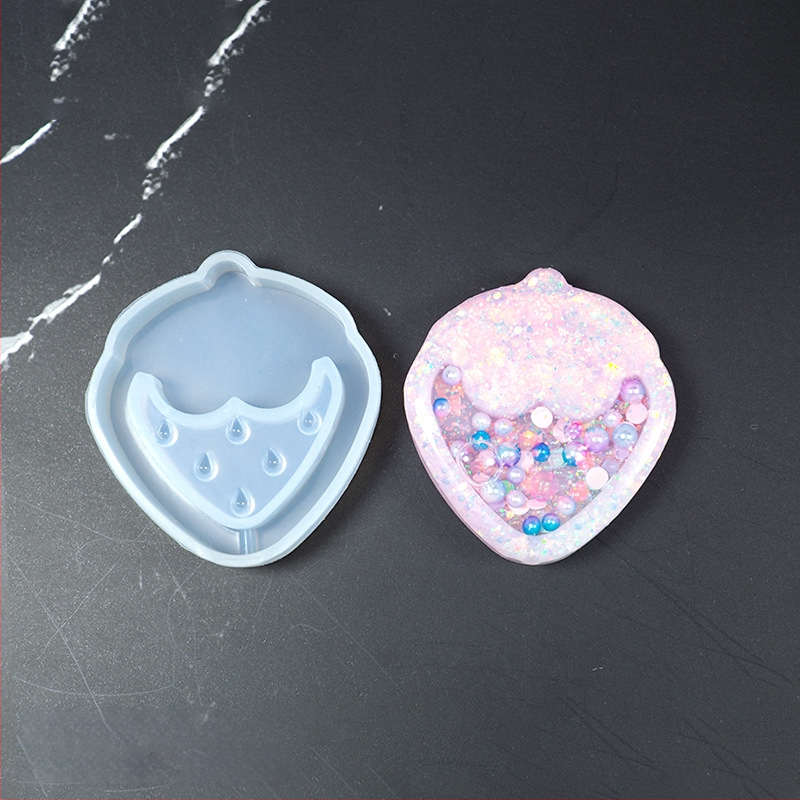 Silicone keychain mold — širdies, žvaigždės, mėnulio ir katės formos UV derva DIY papuošalams