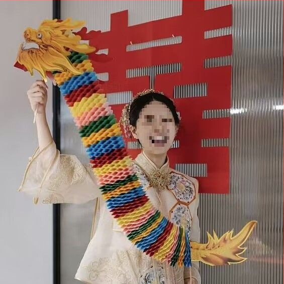 Сватбен фотопродукт: драконова фигура от неръждаема стомана, китайски стил гирлянда дракон с вакуумно окачване за сватбено оформление