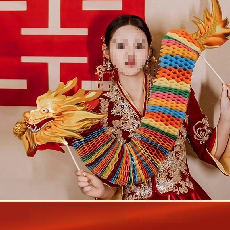 Сватбен фотопродукт: драконова фигура от неръждаема стомана, китайски стил гирлянда дракон с вакуумно окачване за сватбено оформление