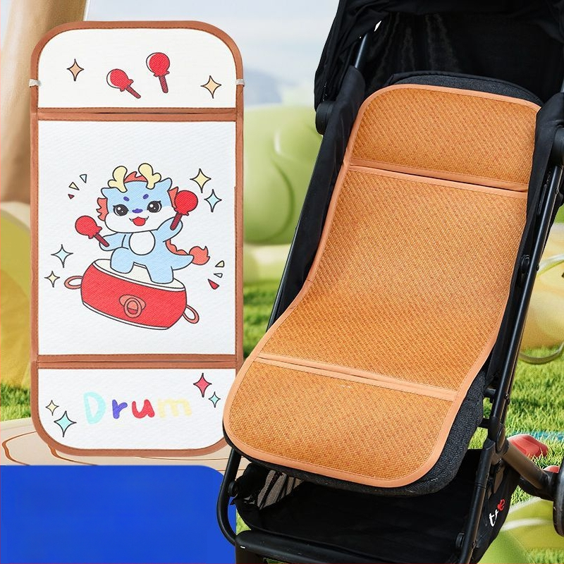 Мат за детска количка – дишащ, двустранна ледена коприна, универсална подложка за новородени