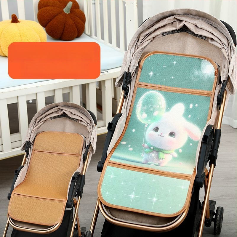 Мат за детска количка – дишащ, двустранна ледена коприна, универсална подложка за новородени