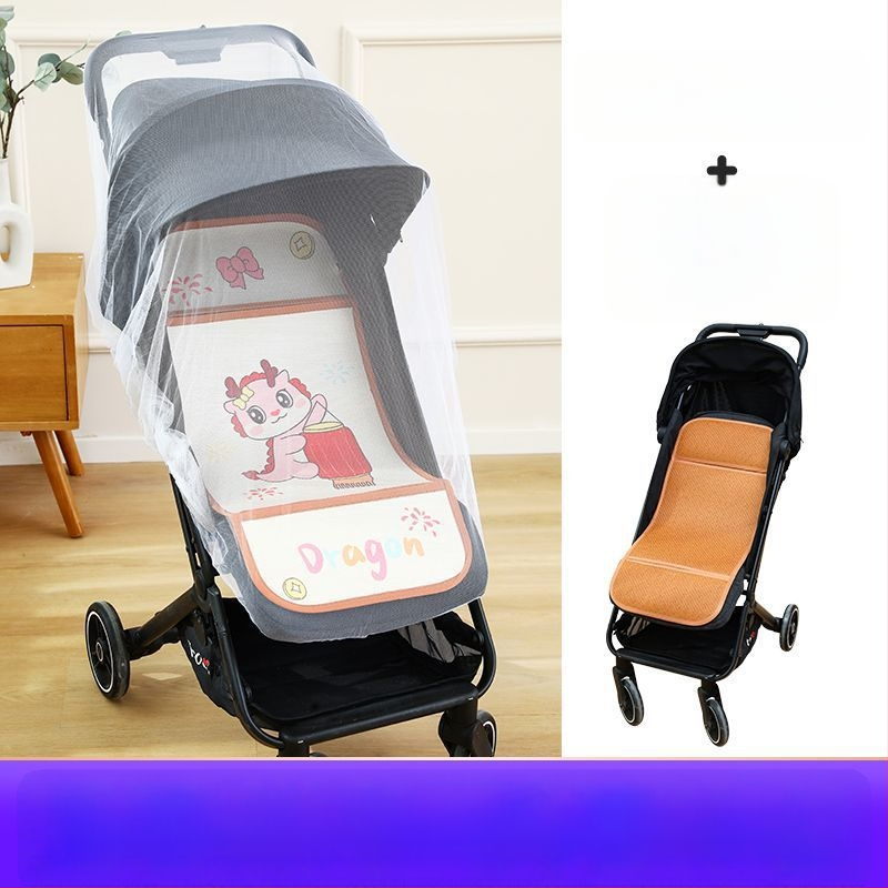 Мат за детска количка – дишащ, двустранна ледена коприна, универсална подложка за новородени