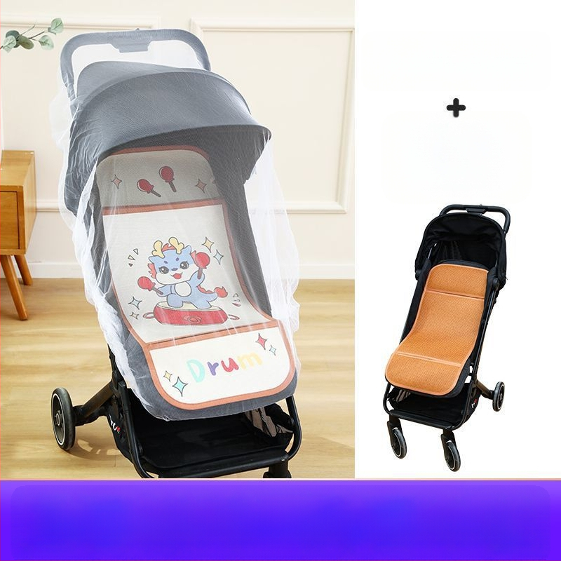 Мат за детска количка – дишащ, двустранна ледена коприна, универсална подложка за новородени