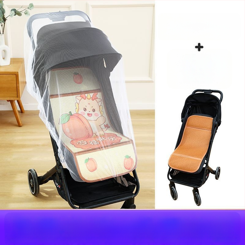 Мат за детска количка – дишащ, двустранна ледена коприна, универсална подложка за новородени