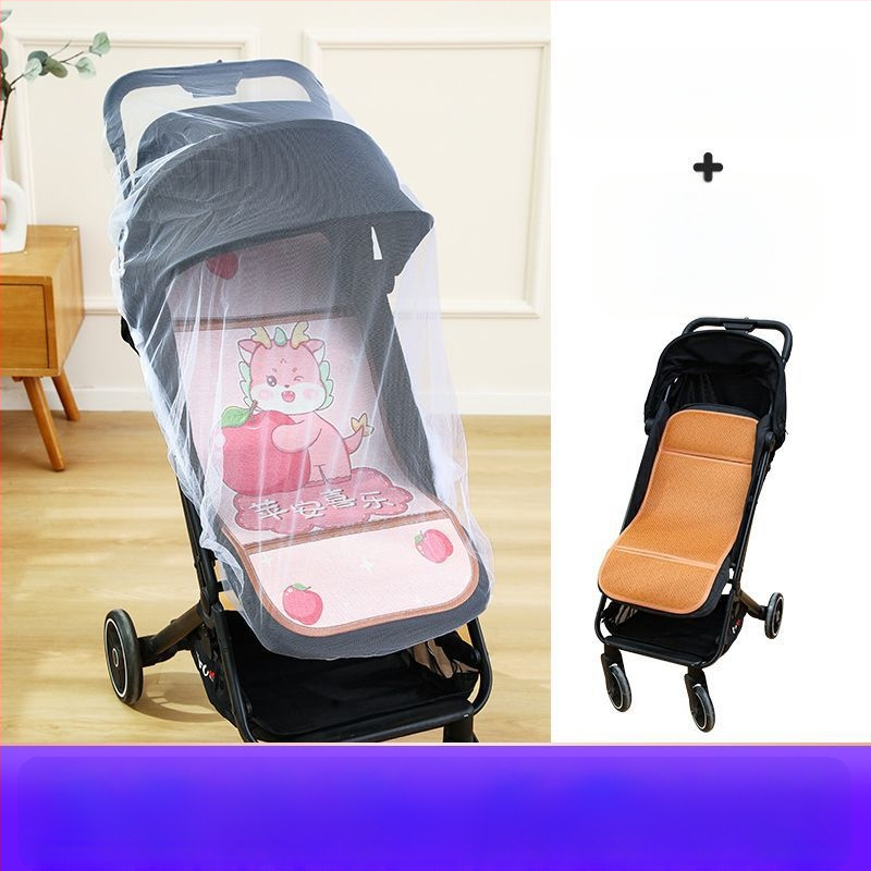 Мат за детска количка – дишащ, двустранна ледена коприна, универсална подложка за новородени