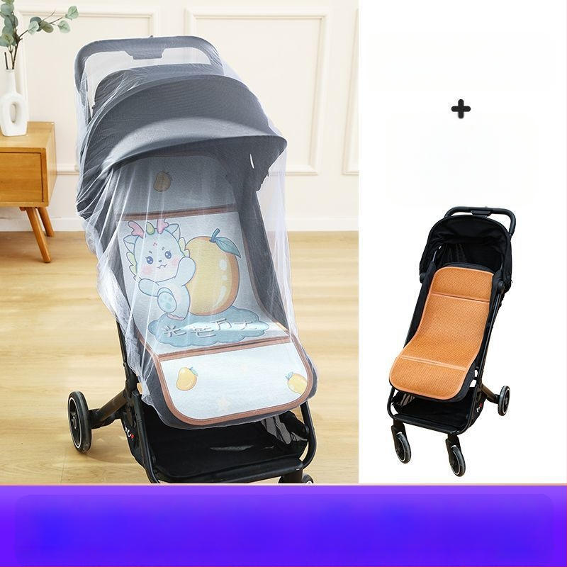 Мат за детска количка – дишащ, двустранна ледена коприна, универсална подложка за новородени