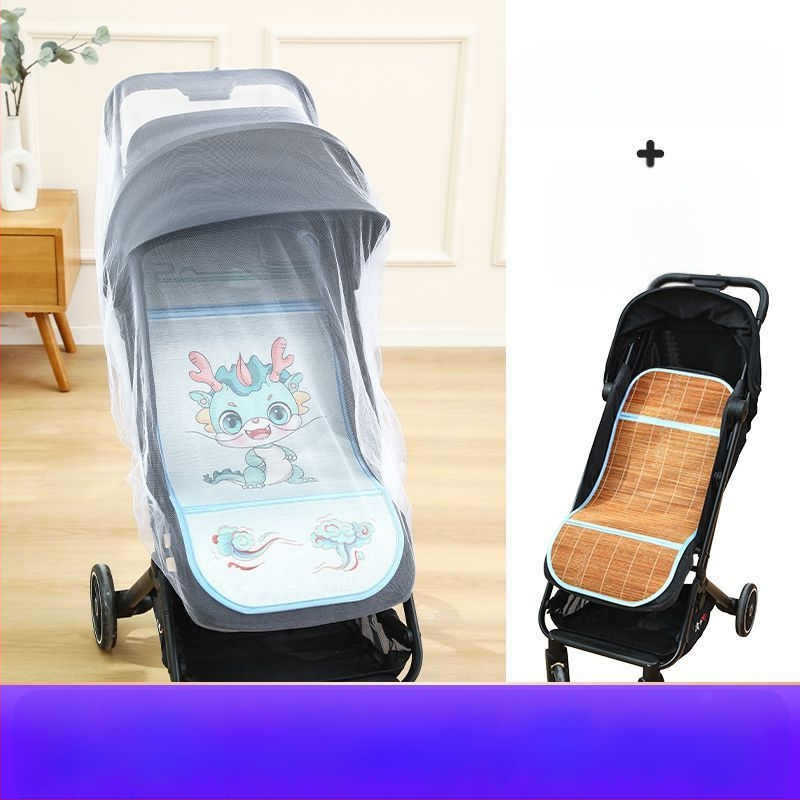 Мат за детска количка – дишащ, двустранна ледена коприна, универсална подложка за новородени