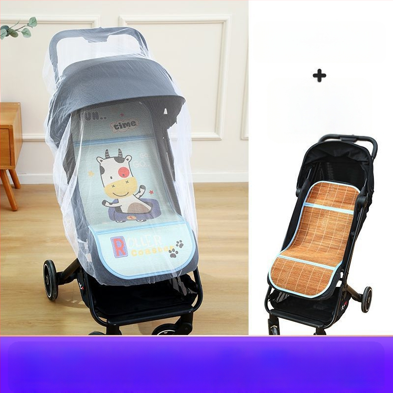 Мат за детска количка – дишащ, двустранна ледена коприна, универсална подложка за новородени