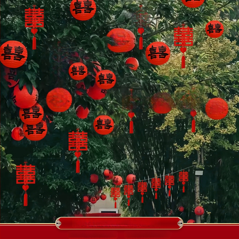 Apskritas popierinės žibinto pakabukas, rankų darbo, skirtas lauko augalų dekoravimui ir vestuvėms